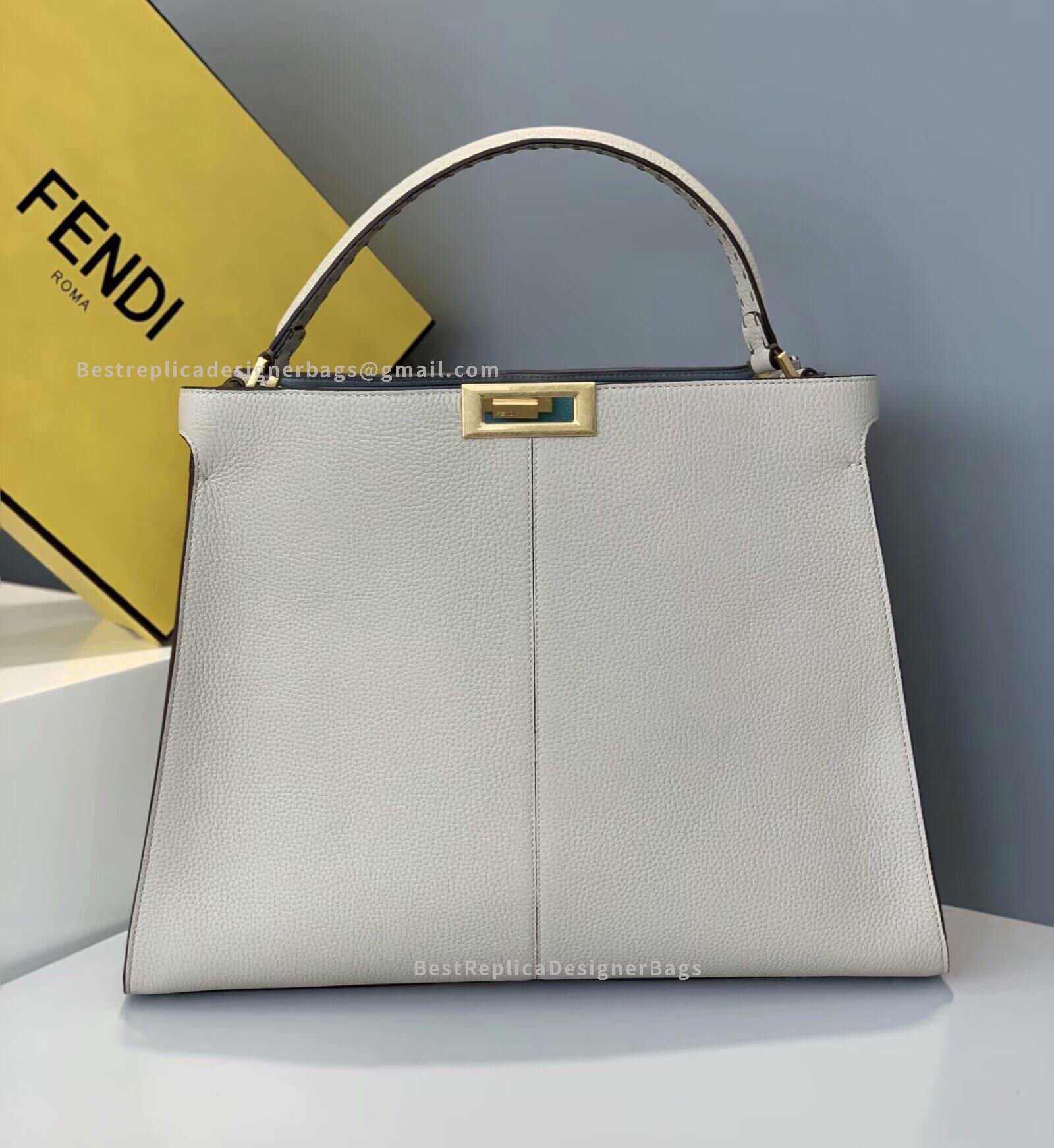 Fendi Peekaboo X-Lite Large White Leather Bag 305M